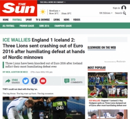 Anglijos spauda - apie pralaimėjimą