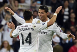 Chicharito: Ronaldo - apsėstas įvarčių ir dėl to yra geriausias