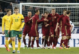 Blankiai atrodžiusi Lietuvos rinktinė nepasipriešino Rusijos futbolininkams (FOTO, VIDEO)