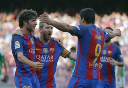"Barcos" startas Ispanijoje: L. Suarezo "hat-trickas" ir triuškinanti pergalė (VIDEO)