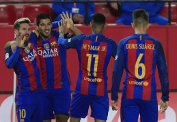 "Barcelona" po atkaklios kovos palaužė "Sevilla", "Real" tęsia pergalingą žygį (VIDEO)