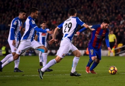 L. Messi išdarinėjo stebuklus, o "Barcelona" pasiekė pergalę miesto derbyje (VIDEO)