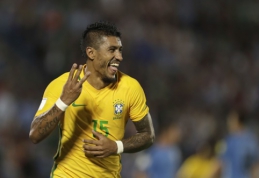 PČ atranka: Paulinho vedama Brazilija sutriuškino Urugvajų, L. Messi įvartis nulėmė pergalę prieš Čilę (VIDEO)