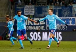 "Ligue 1": "Marseille" antrajame kėlinyje parklupdė "Caen" (VIDEO)