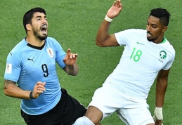 Sirgaliai įvarčių fiestos neišvydo: Urugvajus - S.Arabija 1:0 (VIDEO)