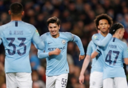 "Man City" be didelių problemų prasibrovė į Anglijos lygos taurės ketvirtfinalį