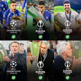 E. Palmieri ir J. Mourinho – vieninteliai laimėję visus tris turnyrus