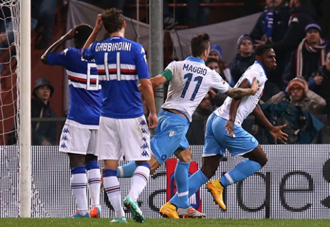 Dešimtyje likęs "Napoli" išsigelbėjo mače prieš "Sampdoria" (VIDEO)