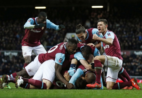 "West Ham" dramatiškai pratęsimo pabaigoje iškovojo kelialapį į FA taurės aštuntfinalį (VIDEO)