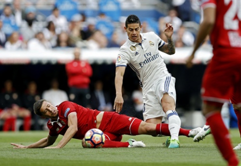 "Man Utd" taikinyje esantis J. Rodriguezas atsisveikino su "Santiago Bernabeu" stadionu? (VIDEO)