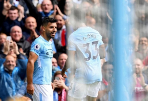 "Man City" pergalė prieš "Liverpool" - didžiausia per 80 metų, S. Aguero įsirašė rekordą