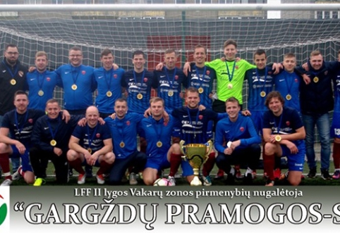 Pramogautojai iš Gargždų triumfavo LFF II lygos Vakarų zonos pirmenybėse