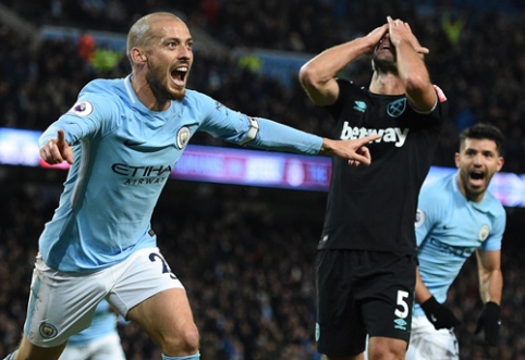 D. Silvos įvartis atvedė "Man City" į sunkią pergalę prieš "West Ham" (VIDEO)