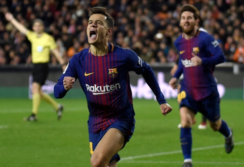 P. Coutinho pasižymėjo pirmuoju įvarčiu, o "Barca" žengė į Karaliaus taurės finalą (VIDEO)