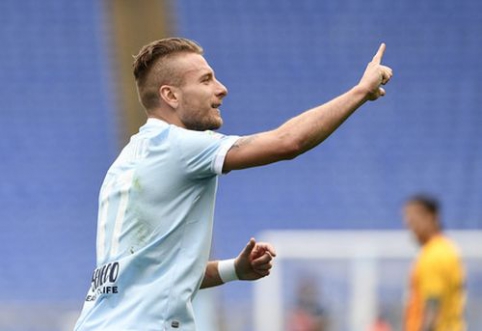 "Lazio" antrajame kėlinyje sudaužė "Benevento", "Inter" sutriuškino "Hellas", "Napoli" prarado taškus (VIDEO)