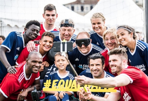 "EqualGame" herojė R. Kartavičienė žaidė futbolą su L. Figo ir E. Abidaliu