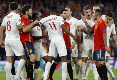 Tautų lyga: penkių įvarčių fiesta Ispanijoje baigėsi anglų pergale