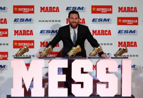 L. Messi Barselonoje atsiėmė penktąjį "Auksinį batelį"