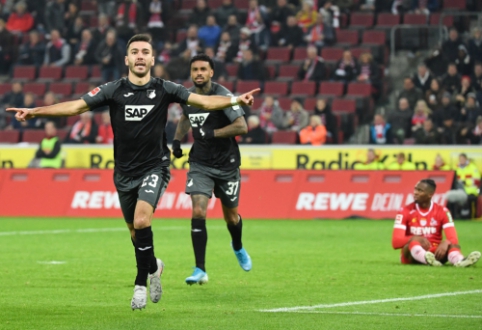 "Hoffenheim" išplėšė dramatišką pergalę mače su "Koln"