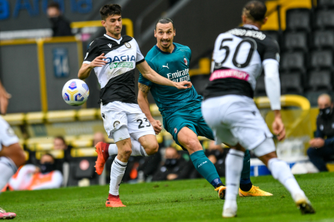 „AC Milan“ tik rungtynių pabaigoje palaužė „Udinese“ 