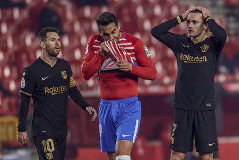 Rungtynių pabaigoje prabudusi „Barcelona“ tik po pratęsimo nukovė „Granada“ 