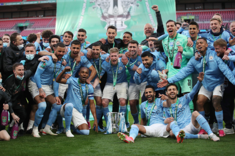 „Man City“ ketvirtą kartą iš eilės iškovojo Anglijos lygos taurę