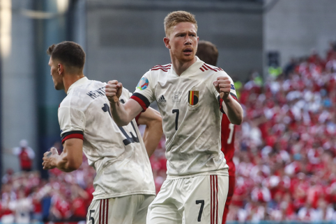 K. De Bruyne atvedė belgus į antrąją pergalę Europos čempionate