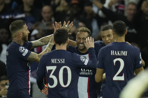 9 įvarčių fiestoje PSG sutrypė „Maccabi“ futbolininkus, „Real“ pralaimėjo Leipcige