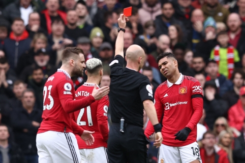 „Man Utd“ neteiks apeliacijos dėl Casemiro raudonos kortelės