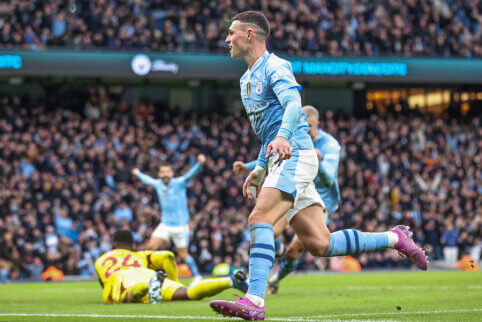 P. Fodeno vedama „Man City“ ekipa antrajame kėlinyje palaužė „Man Utd“