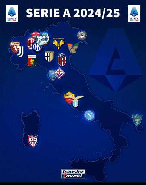Būsimo „Serie A“ sezono klubų geografija