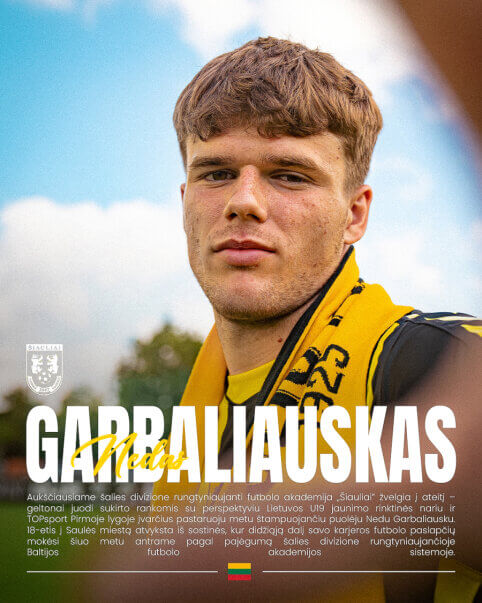 Futbolo akademija „Šiauliai” pasirašė sutartį su perspektyviu puolėju