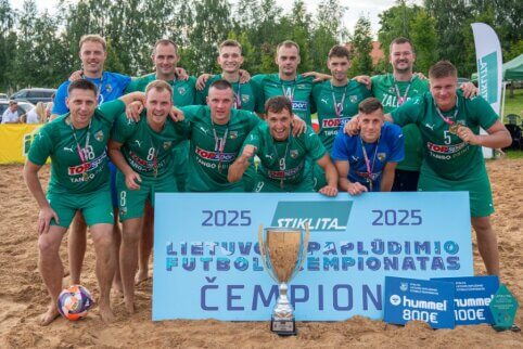 „Kauno Žalgiris“ – 2025 metų „Stiklita“ Lietuvos paplūdimio futbolo čempionas