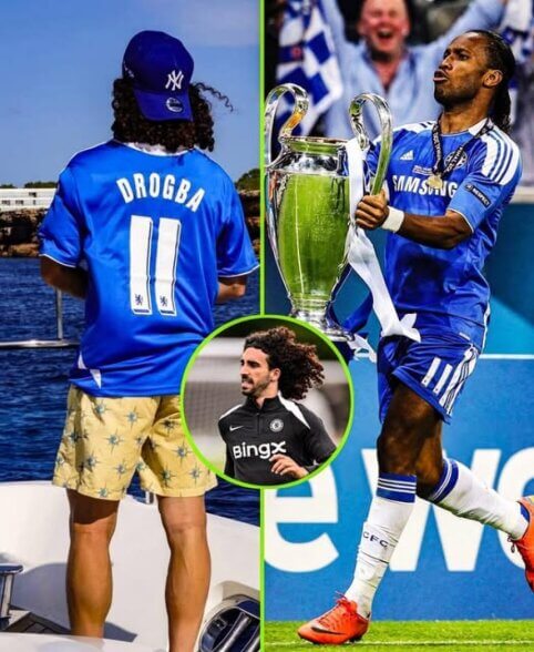 Atostogų metu M. Cucurella apsivilko D. Drogba pavarde paženklintus marškinėlius