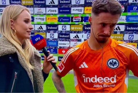 Griūk iš juoko: eterio metu reporterė supainiojo „Werder“ ir „Eintracht“ žaidėjus