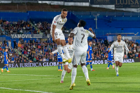 K. Mbappe įvartis padėjo triumfuoti „Real“ prieš devynis „Getafe“ futbolininkus