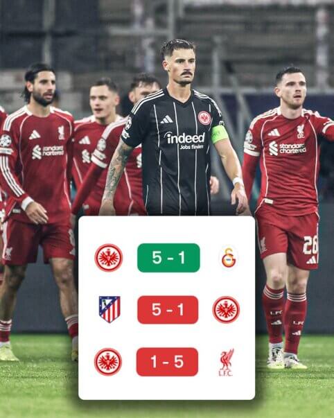Čempionų lygos „Eintracht“ rezultatuose – penketukai