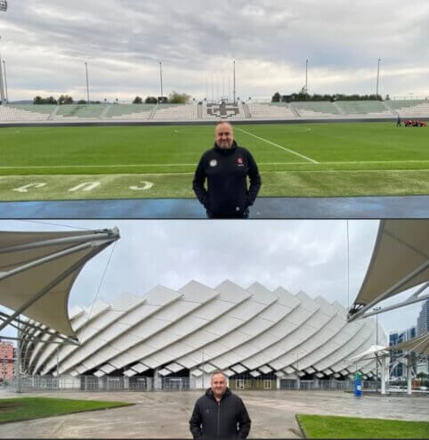 Lietuvos žurnalistai grožisi Sakartvelo 11 ir 20 tūkst. vietų stadionais