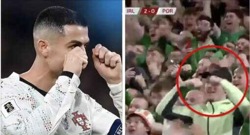 Airijos fanai atsakė C. Ronaldo tuo pačiu gestu