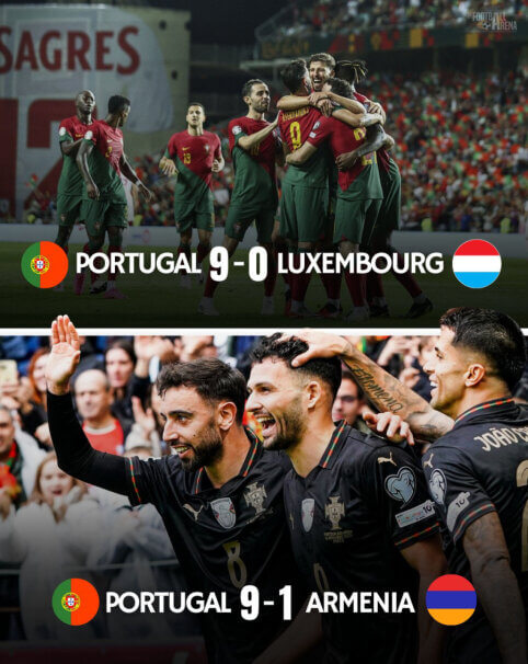 Portugalijos rinktinė antrą sykį savo istorijoje pelnė 9 įvarčius