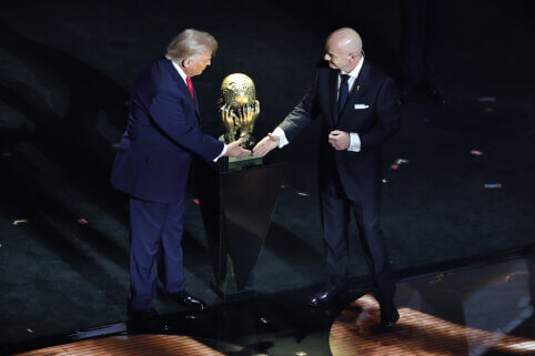 D. Trumpo pareiškimas pasaulio čempionatų burto ceremonijoje maloniai nustebino futbolo sirgalius: pirmas logiškas dalykas