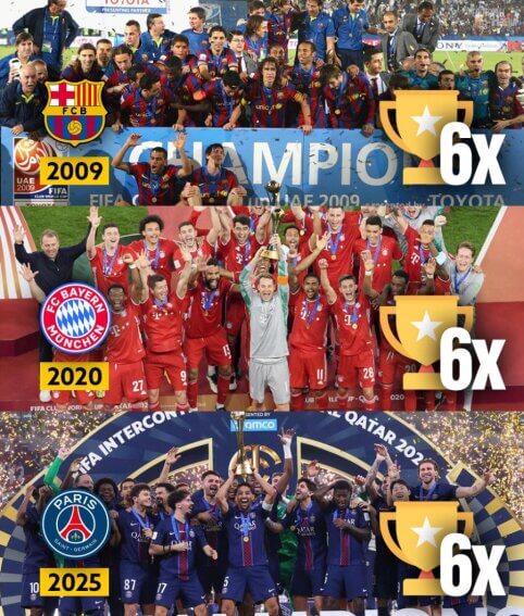 Šešis trofėjus per metus laimėjusios ekipos