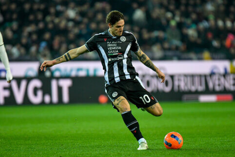 „Udinese“ per pridėtą laiką išplėšė tašką prieš „Lazio“ ekipą