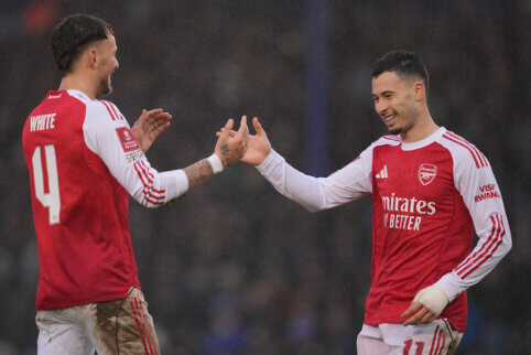 G. Martinellio „hat-trickas“ atvedė „Arsenal“ į kitą FA taurės etapą