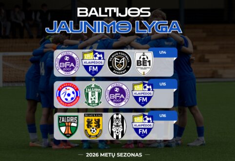 Išsiplėtusi Baltijos jaunimo futbolo lyga aprėps tris amžiaus grupes
