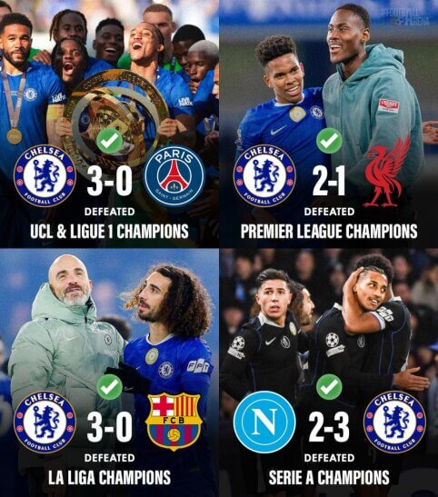 „Chelsea“ nugali visus čempionus