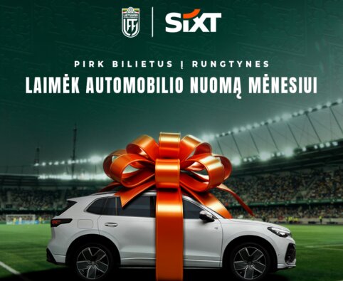 Neeilinė akcija – į vyrų rinktinės rungtynes bilietus įsigiję sirgaliai gali laimėti automobilio nuomą
