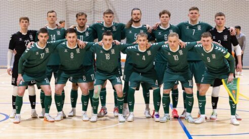 Vyrų futsal rinktinė atrankos turnyre nugalėjo bulgarus