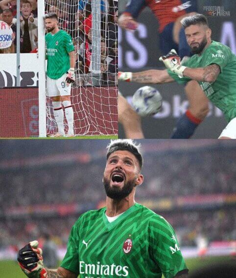 Kai puolėjas O. Giroud stojo į „Milan“ vartus