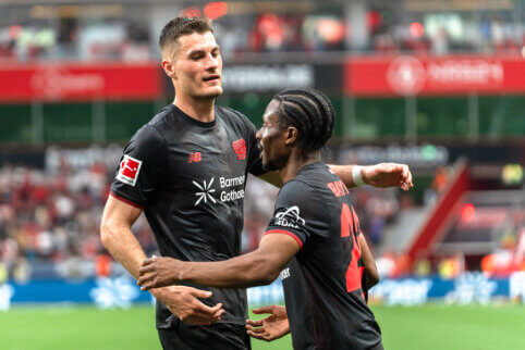 „Bayer“ svarbiame mače įveikė „RB Leipzig“ bei įšoko į pirmąjį Bundeslygos ketvertą
